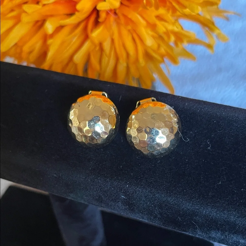 Napier Shiny Gold-Tone Round Clip-On Earrings